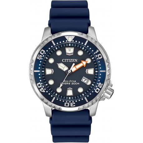 Watch Citizen BN0151-09L Men Promaster Dive with Eco-Drive Technology in Stainless Steel Green Dial, Black Rubber Strap