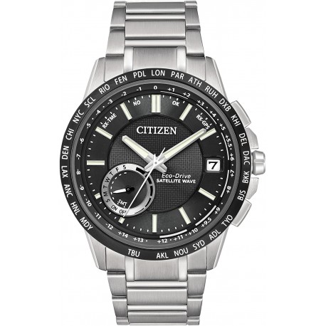 Watch Citizen CC3005-85E Satellite Wave-World Time GPS Men Quartz with Black Dial Analogue Display and S
