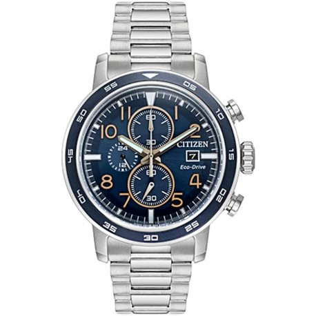 Watch Citizen CA0647-52L Men Eco-Drive Stainless Steel Blue Dial Chrongraph