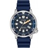 Watch Citizen BN0151-09L Men Divers Eco-Drive with Blue Dial Analogue Display and PU Strap