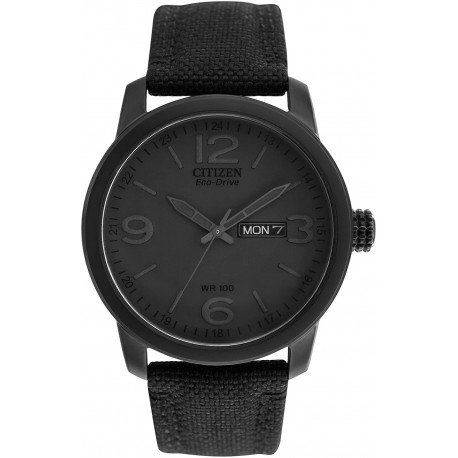 Watch Citizen BM8475-00F Men Eco-Drive with Black Dial and Canvas Strap