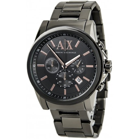 Watch Armani AX2086 Exchange Men Grey IP Plated Stainless Steel