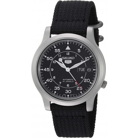 Watch Seiko SNK809K2 Men SNK809 5 Automatic Stainless Steel with Black Canvas Strap