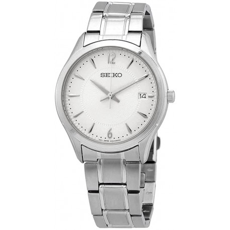Watch Seiko SUR417 Noble Quartz Silver Dial Stainless Steel Men