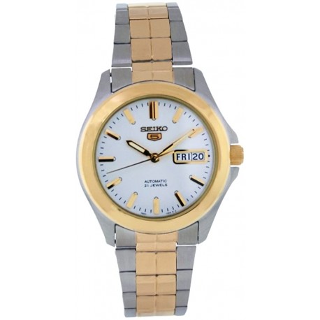 Watch Seiko SNKK94 Men Two Tone Stainless Steel Analog with White Dial