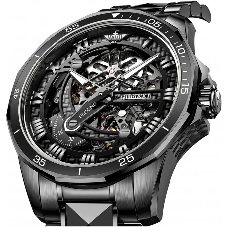 Reloj 3178 OUPINKE Swiss Skeleton for Hombre Automatic Mechanical Tungsten Steel Sapphire Crystal Luxury Dress Wrist Waterproof Luminous