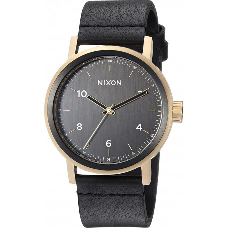Watch Nixon Stark Leather A1194-100m Water Resistant Men Analog Classic (42mm Face, 22mm Band)