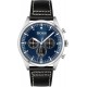 Watch 1513866 BOSS Black Men Stainless Steel Quartz with Leather Strap, Black, 22