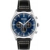 Watch 1513866 BOSS Black Men Stainless Steel Quartz with Leather Strap, Black, 22