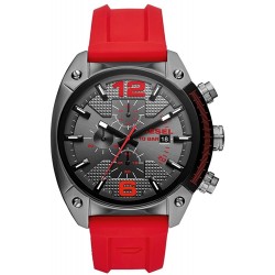 Watch Diesel DZ4481 Men Overflow Stainless Steel Quartz with Silicone Strap, red, 21
