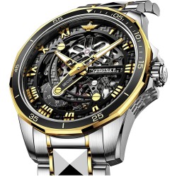 Watch 3178 OUPINKE Swiss Skeleton for Men Automatic Mechanical Tungsten Steel Sapphire Crystal Luxury Dress Wrist Waterproof Luminous