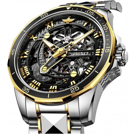 Watch 3178 OUPINKE Swiss Skeleton for Men Automatic Mechanical Tungsten Steel Sapphire Crystal Luxury Dress Wrist Waterproof Luminous
