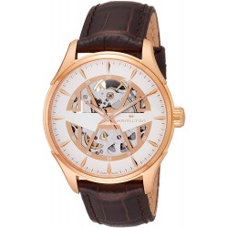 Watch Hamilton H42505510 Jazzmaster Automatic Skeleton Dial Brown Leather Strap