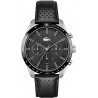 Watch Lacoste 2011109 Men Stainless Steel Quartz Strap, Black Leather, 20