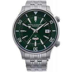 Watch Orient RA-AA0D03E1HB Men Weekly King Diver Stainless Steel Green Dial Day Date Automatic