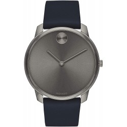 Watch Movado 3600586 Bold, Ionic Plated Grey Steel Case, Dial, Blue Nappa Leather Strap, Men,