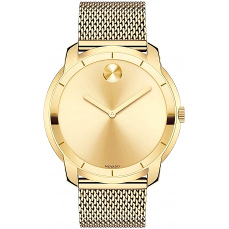 Watch Movado 3600373 Men Swiss-Quartz with Gold-Plated-Stainless-Steel Strap, 22