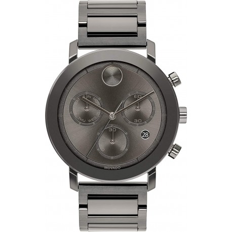 Watch Movado 3600685 Men Swiss Quartz with Stainless Steel Strap, Grey, 22