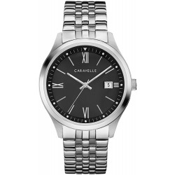 Watch 43B158 Caravelle Dress Quartz Men , Stainless Steel Silver-Tone