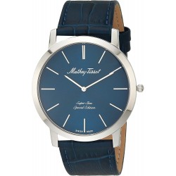 Watch Tissot H6915ABU MATTHEY-TISSOT Men Stainless Steel Quartz Leather Strap, Blue, 22 Casual