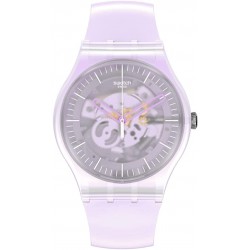 Watch SUOK155 Swatch New Gent Quartz Silicone Strap, Pink, 20 Casual