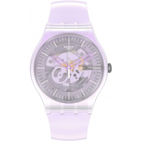 Watch SUOK155 Swatch New Gent Quartz Silicone Strap, Pink, 20 Casual