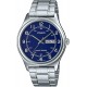 Watch Casio MTP-V006D-1B2 MTP-V006D-2B Men Stainless Steel Easy Reader Blue Dial Day Date Analog Dress