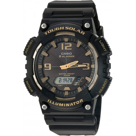 Watch Casio EAW-AQ-S810W-1A3V Men Tough (Solar Powered) Quartz with Resin Strap, Black, 21