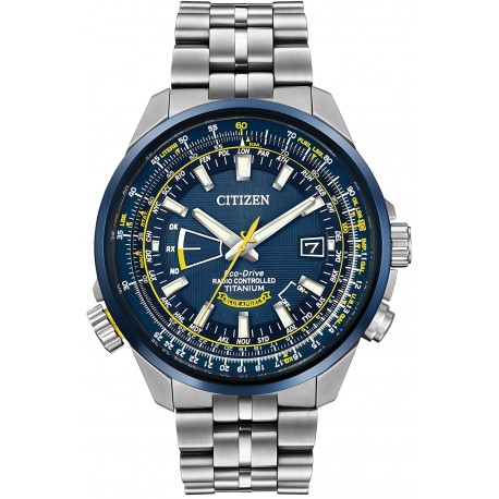 Reloj Citizen Eco-Drive Blue and Yellow Dial Titanium Quartz