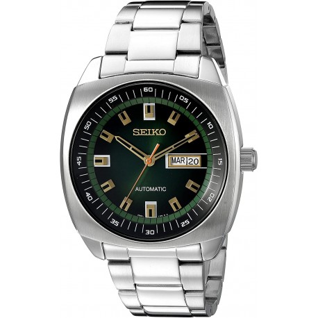 Watch Seiko SNKM97 Men Analog Green Dial Automatic Silver