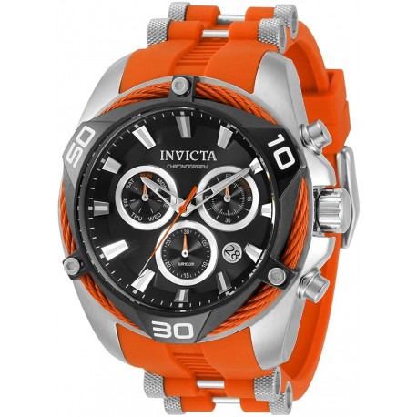 Watch Invicta 31314 Men Bolt Quartz with Stainless Steel, Silicone Strap, Orange, 50 (Model: 31314)