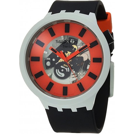 Watch S SB03M104 Big Bold BIOCERAMIC Quartz Silicone Strap, Black, 20 Casual (Model: SB03M104)