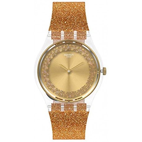 Watch S GE285 Quartz Silicone Strap, Transparent, 16 Casual (Model: GE285)