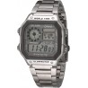 Watch Casio AE-1200WHD-7AVCF Men 10 Year Battery Quartz with Stainless Steel Strap, Silver, 24.1 (Model: AE-1200WHD-7AVCF)