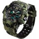Watch AD1155 (BK WHITE) MJSCPHBJK Men Analog Sports , LED Military Wrist Large Dual Dial Digital Outdoor Electronic Malfunction Two Timezone Back L