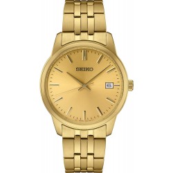 Watch Seiko SUR442 Men Quartz Dress with Stainless Steel Strap, Gold, 20 (Model: SUR442)