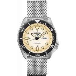 Watch Seiko SRPE75K1 5 Sports SRPE75 Men Stainless Steel Mesh Band 24 Jewels Day Date Automatic Watcvch