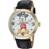Watch Disney WDS000337 Men Mickey Mouse Analog-Quartz with Leather-Synthetic Strap, Black, 22 (Model: WDS000337)