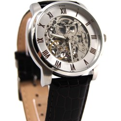 Watch Kenneth Cole KC1515 New York Men Swiss Automatic Stainless Steel Case Leather Strap Brown,(Model:KC1515)