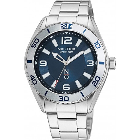 Watch Nautica NAPFWS129 Men Quartz Stainless Steel Strap, Silver, 22 Casual (Model: NAPFWS129)