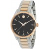 Watch Movado 607359 Quartz Black Dial Rose Gold & Silver Two-Tone Bracelet Men 0607359