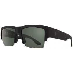 Sunglasses SPY Optic Cyrus 50/50, Square Semi-rimless , Color and Contrast Enhancing Lenses, Soft Matte Black - Happy Gray Green Polarize Lenses