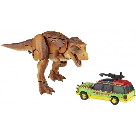 Action Figure Transformers Generations Collaborative: Jurassic Park Mash-Up Tyrannocon Rex & Autobot JP93 Ages 8 and Up