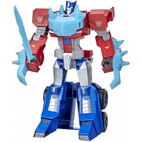 Action Figure Transformers Toys Bumblebee Cyberverse Adventures Dinobots Unite Roll N' Change Optimus Prime Push-to-Convert Action Figure, 6 and Up, 10-inch