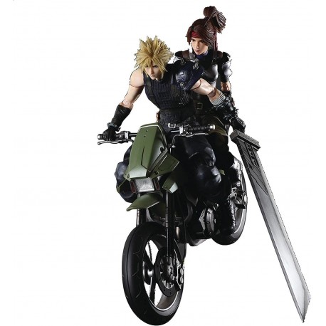 Action Figure Play Arts Kai Square Enix Final Fantasy VII Remake: Cloud Strife, Jessie and Motorcycle Action Figure Set