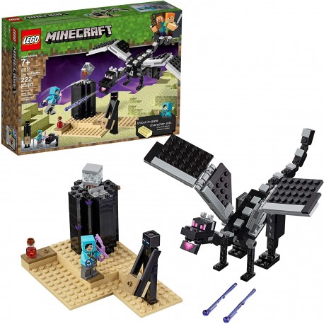 LEGO Minecraft The End Battle 21151 Ender Dragon Building Kit Includes Slayer and Enderman Toy Figures for Fighting Adventures (222 Pieces)