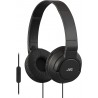 Headphones JVC Lightweight Flat Foldable On Ear Colorful Headband with Mic, Black (HASR185B)