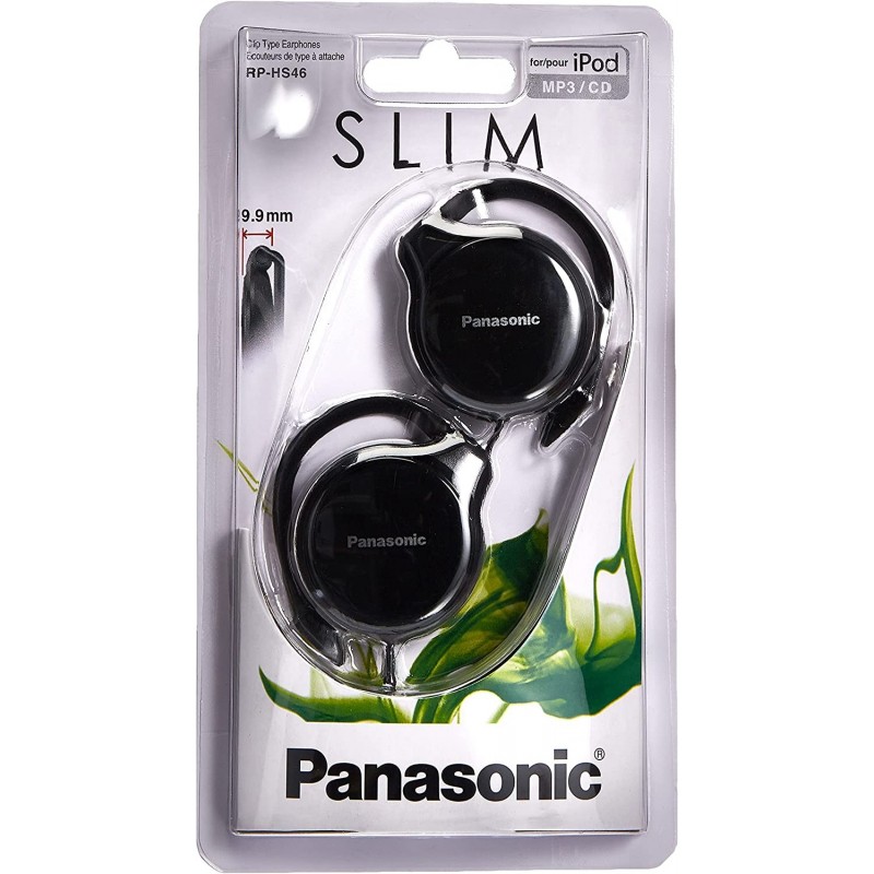 Panasonic Slim Clip-on Earphones Black 