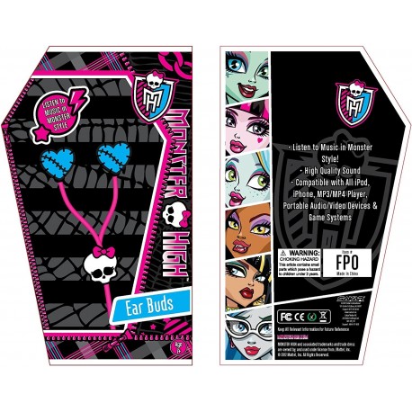 Headphones Mattel 11148-KHL Monster High Skull Earbud with Mic