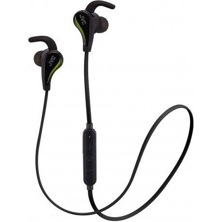 Headphones JVC Black and Yellow Wireless Water Resistant Pivot Motion Sport Headphone with Locking Ear Fit HA-ET50BTB